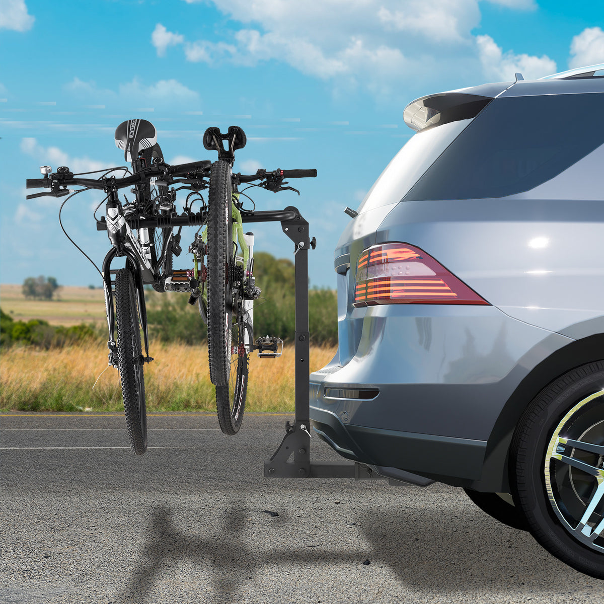 4 Bike Hitch Mount Rack Folding Swing Down Bicycle Carrier for SUV Car Truck