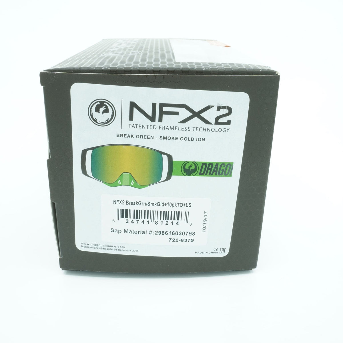 Mens Dragon Alliance NFX2 MX 2 Ski & Snowboard Goggles - Break Green