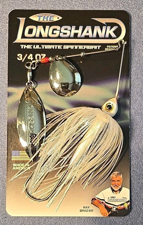 Spinnerbait 3/4 oz Silver Shiner Fishing Lure with Holographic Eyes