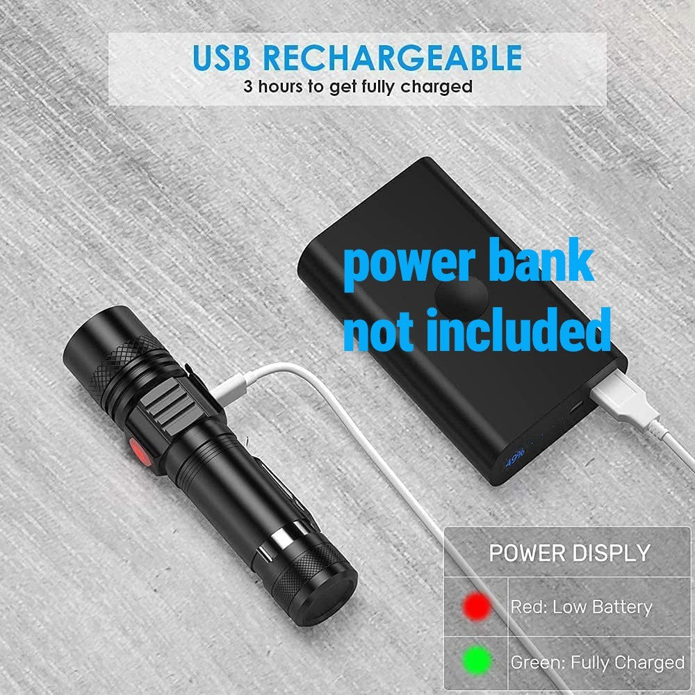 Rechargeable LED Flashlight 990000LM Tactical Torch Zoomable Waterproof