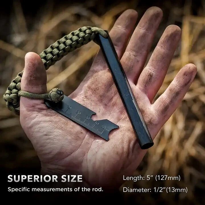 Heavy Duty Ferro Rod Fire Starter with Paracord Survival Kit - Multiple Variants