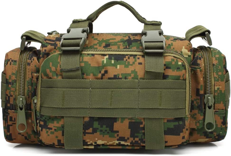 Military Tactical Waist Bag Outdoor Camping Fishing Pouch with Multiple Compartments