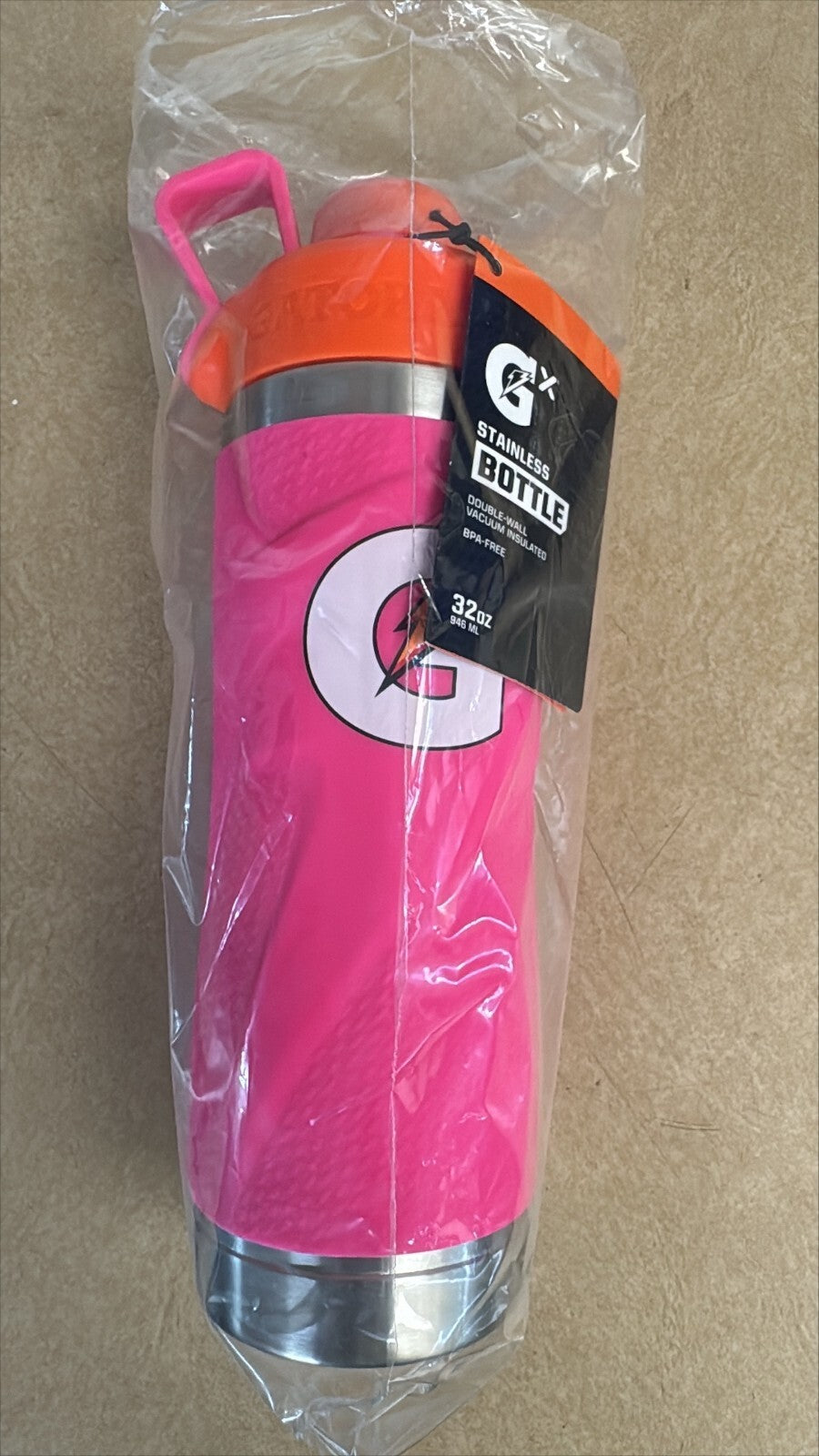 Gatorade Gx Stainless Steel Water Bottle 32oz Pink - Insulated, Reusable