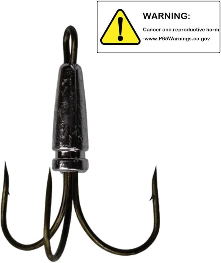 Heavy Duty Treble Fishing Hooks 12/0, 2.1oz Snagging Bait Hooks, 2-Pack