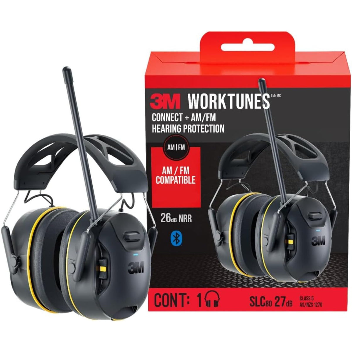 3M Wireless Hearing Protector with Bluetooth, AM/FM Radio & Noise Reduction