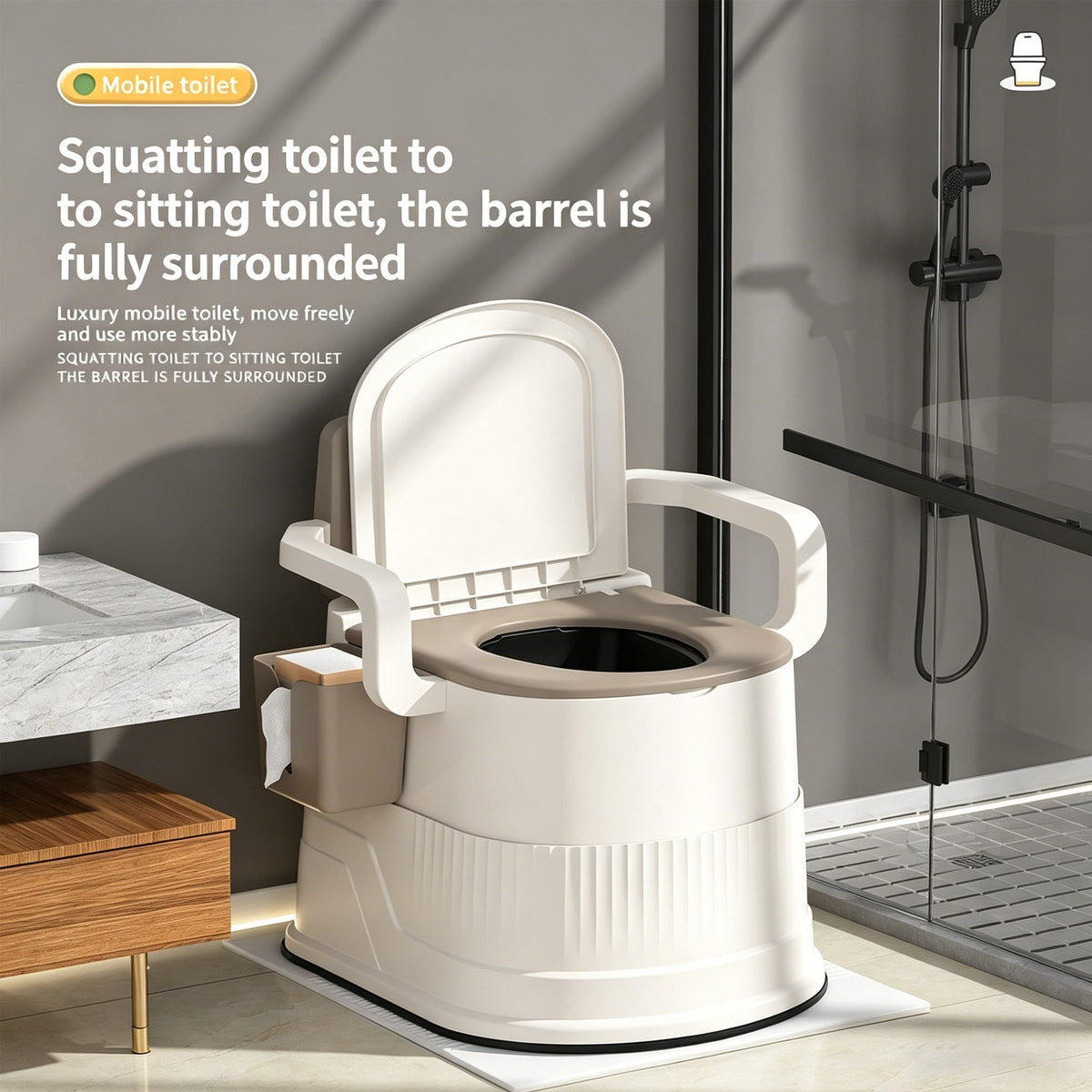Portable Toilet and Privacy Tent Kit for Outdoor Use - Waterproof & UV-Resistant