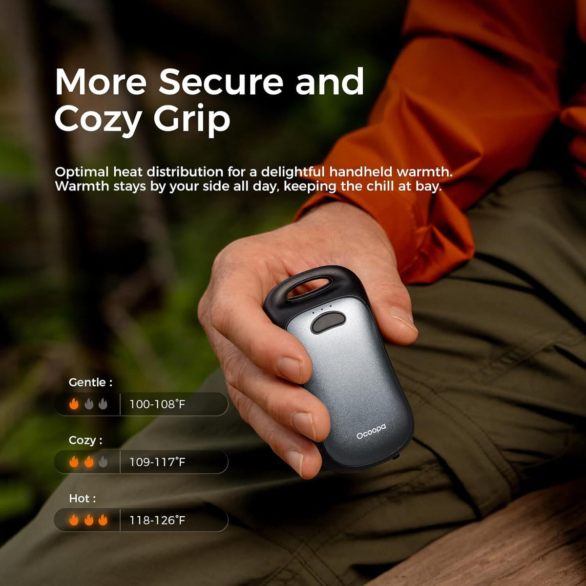 Rechargeable Portable Hand Warmer with 6000mAh Battery Waterproof for Outdoor Hiking