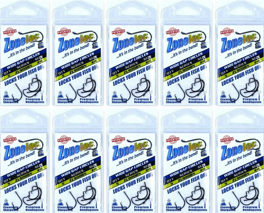 Pack of 10 Wide Gap Circle Fish Hooks Size #4 Saltwater & Freshwater