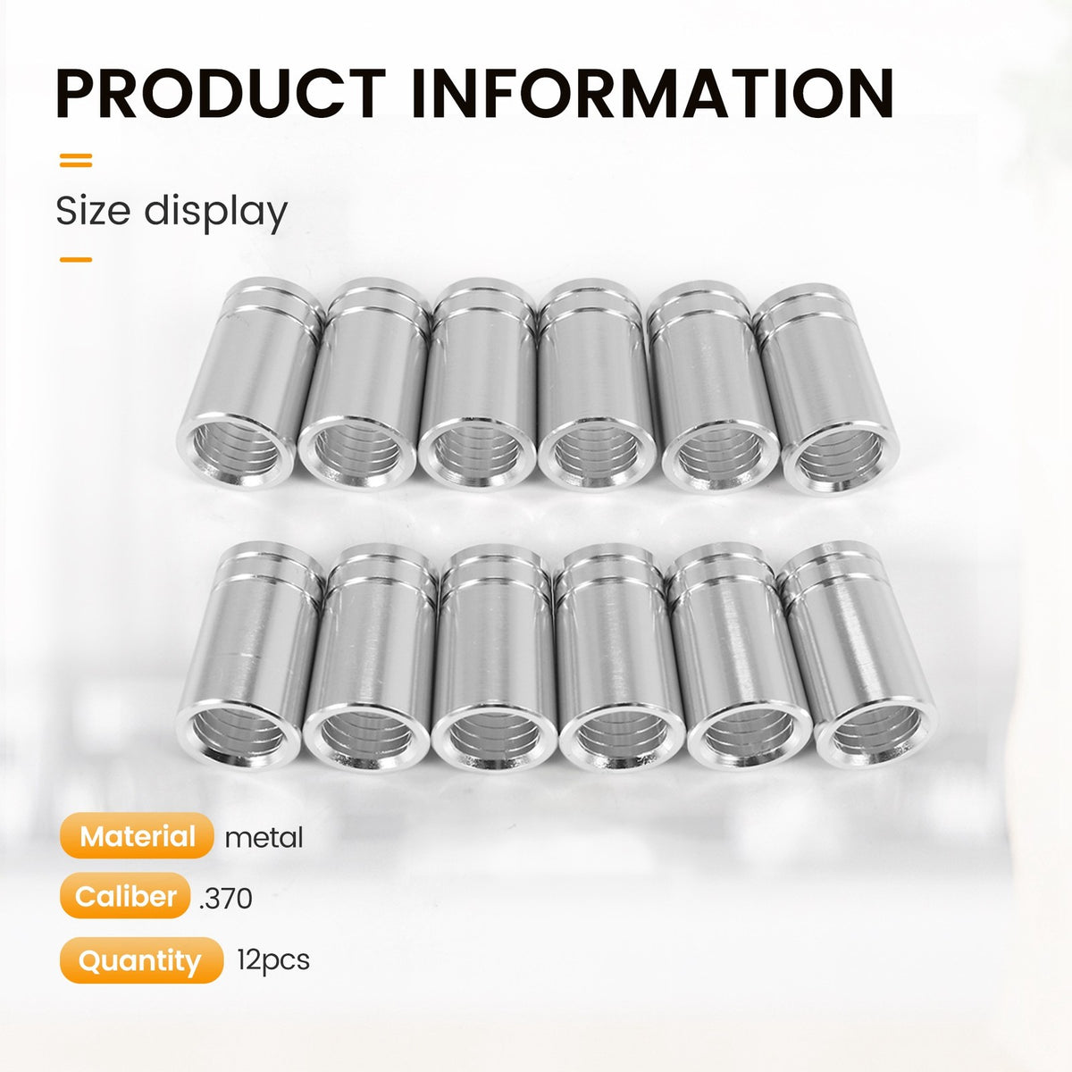 12 Pack Aluminum Ferrules .370 for Golf Iron Shafts Club Accessories