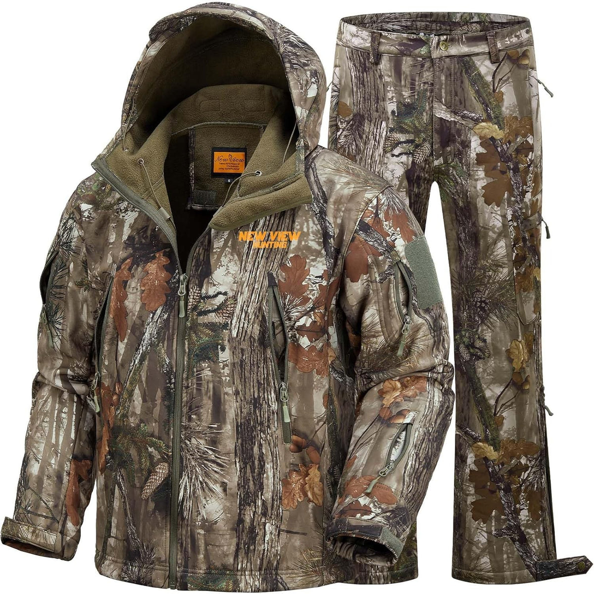 Men's Camouflage Hunting Clothes Set Quiet Warm Jacket & Pants