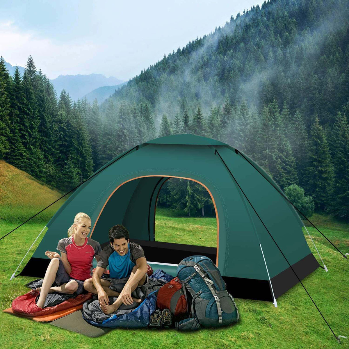 6 Pack 2 Person Outdoor Camping Tents with Rain Fly and Carrying Bag for Homeless Emergency Shelter