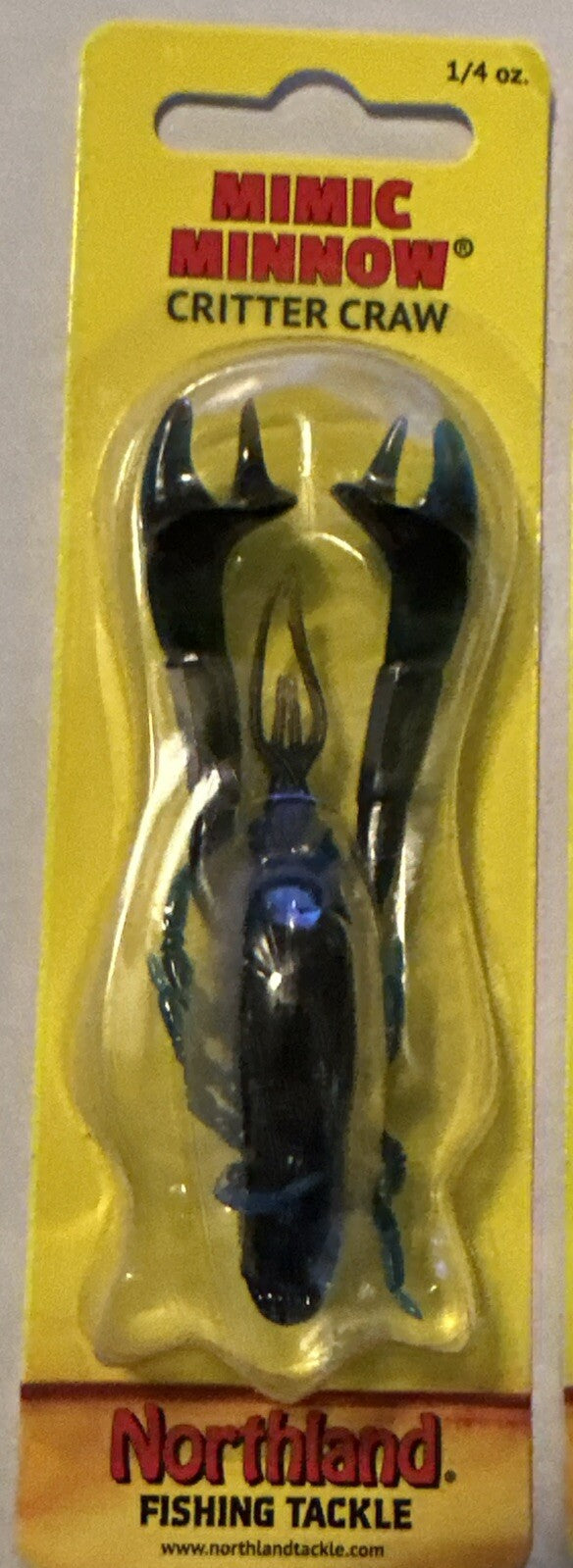 Set of 4 Crawdad Soft Plastic Fishing Lures - Black & Blue Critter Craw