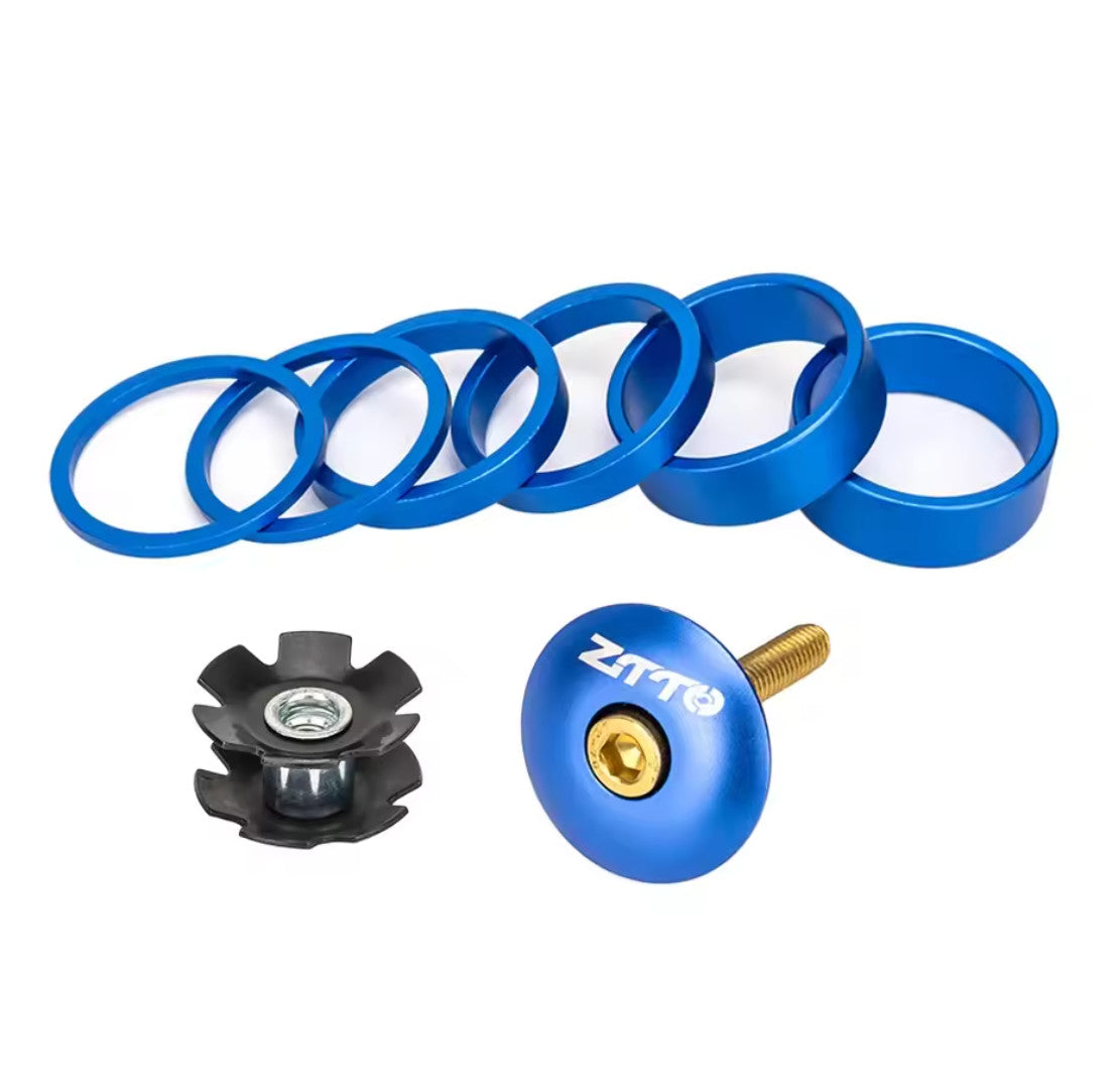 Bicycle Headset Spacer Set Aluminum Alloy Top Cap Washer Ring for 28.6mm Forks
