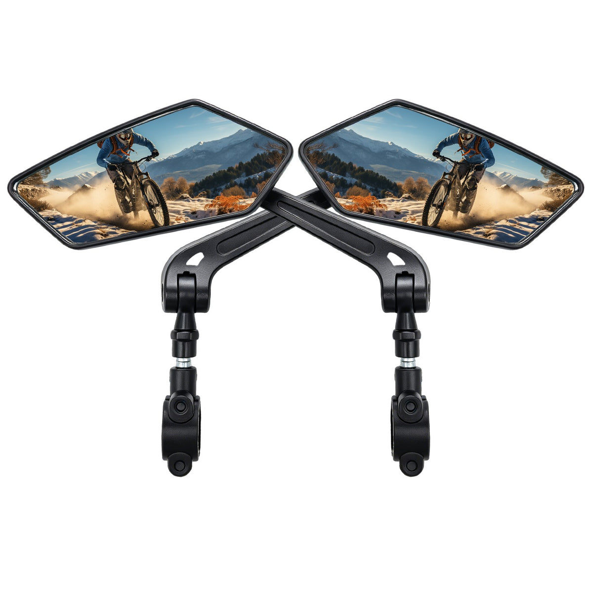 2 Pack Adjustable Bike Rear View Mirrors for Mountain, E-Bike & Motorcycle