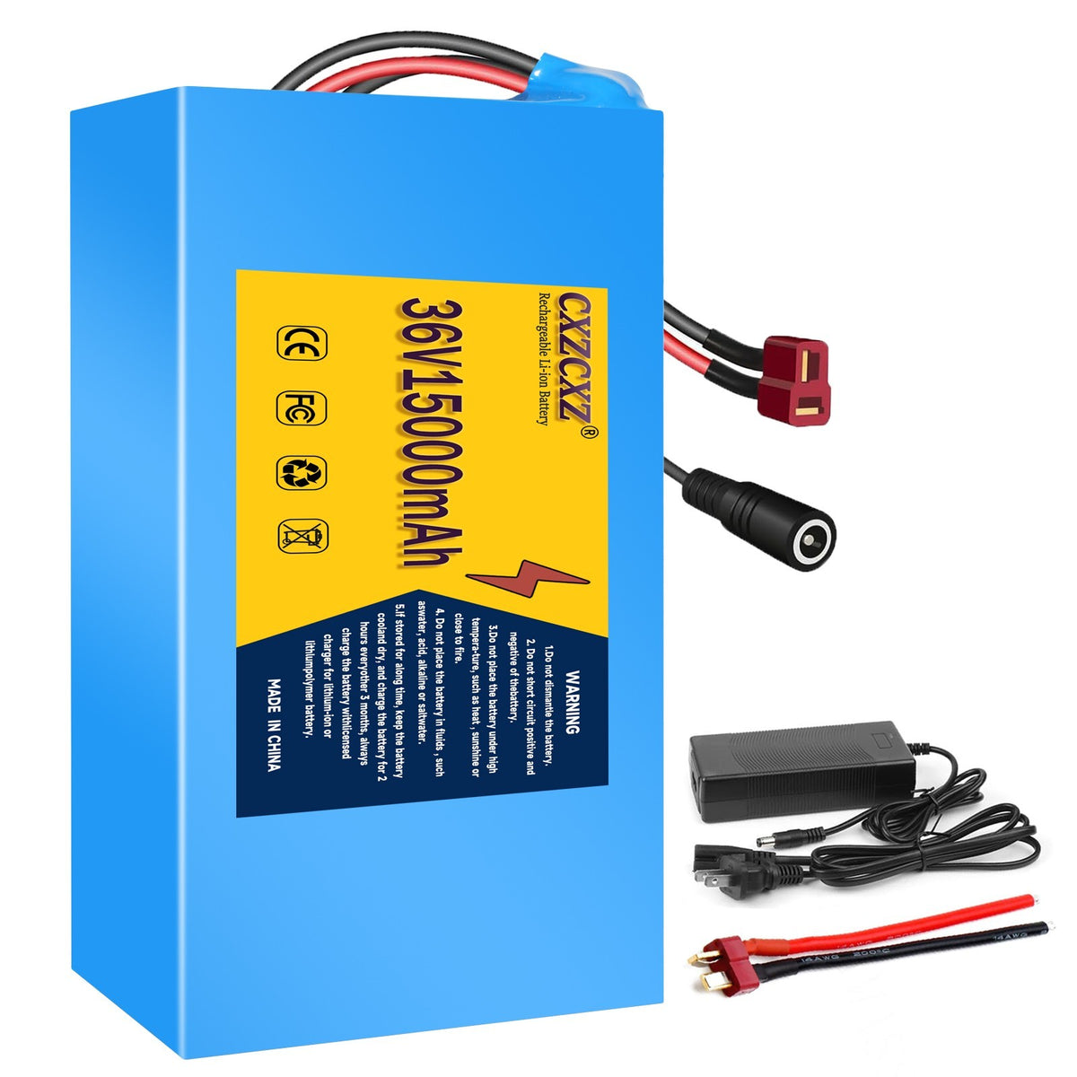 36V 15Ah Lithium Battery for E-Bike Scooter 200W-500W Replacement