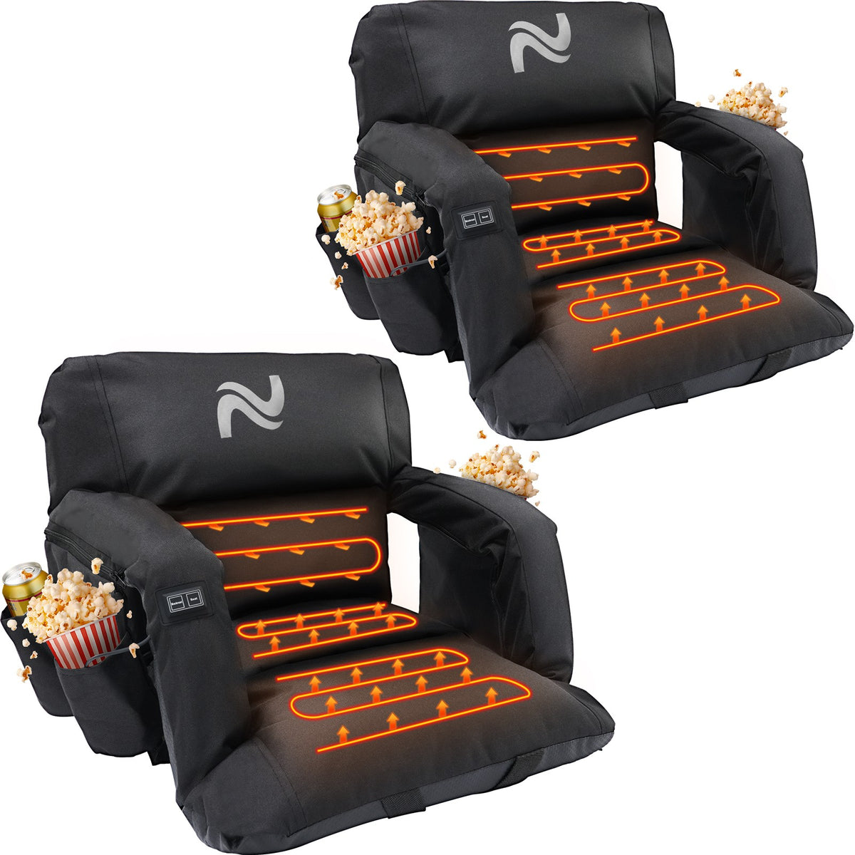 Adjustable Stadium Seat Cushion with Back Support for Bleachers - Multiple Sizes