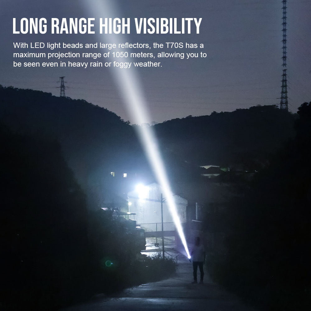 Rechargeable LED Tactical Flashlight 2350LM Long Range Hunting Torch