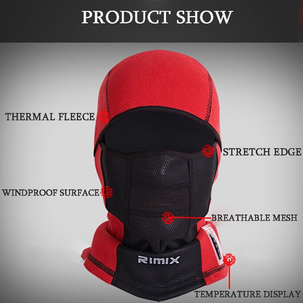 Full Face Ski Mask Balaclava for Winter Outdoor Activities Windproof Thermal Fleece