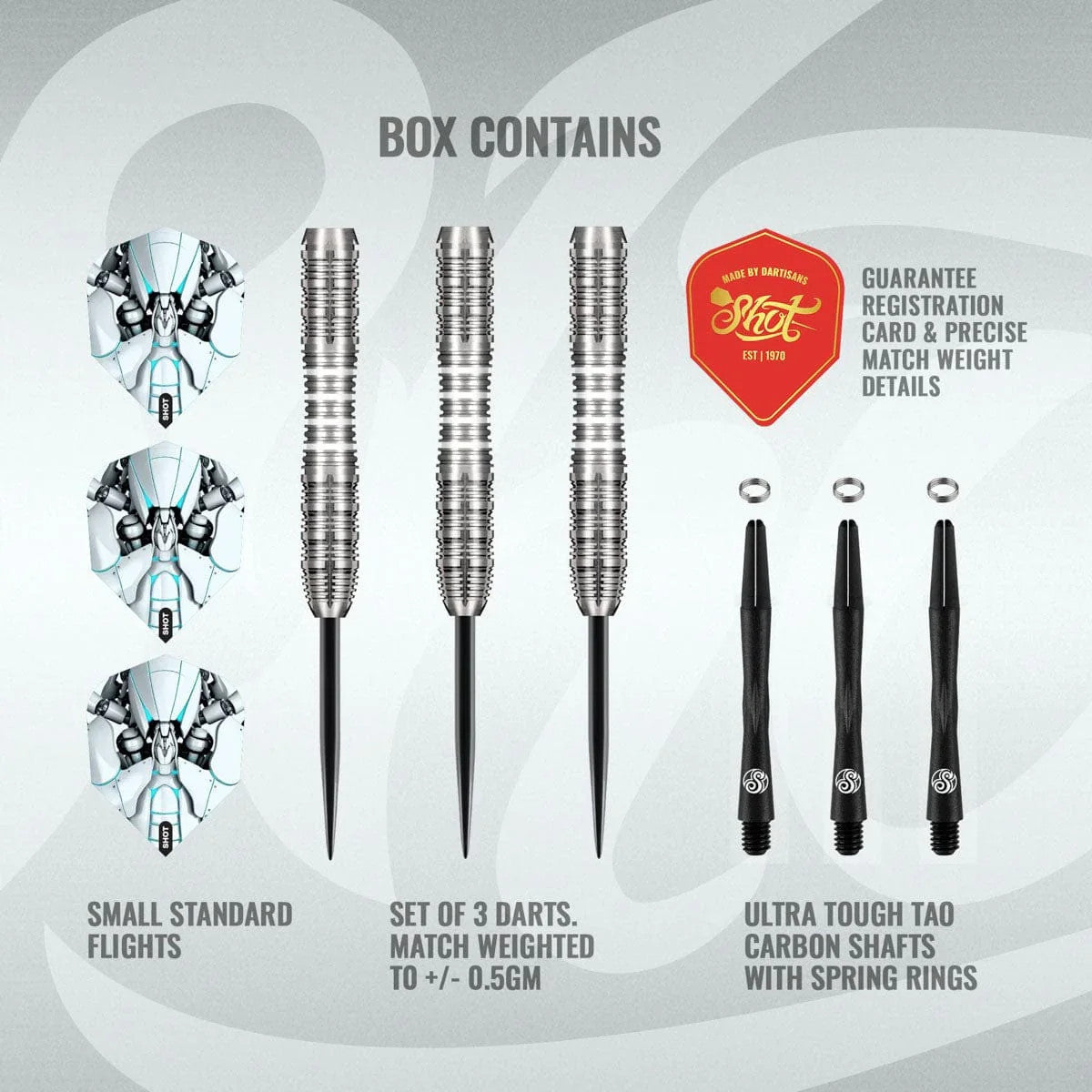 Dart Set 90% Tungsten 27g with Steel Tips – Shot Scorpula 3 Darts