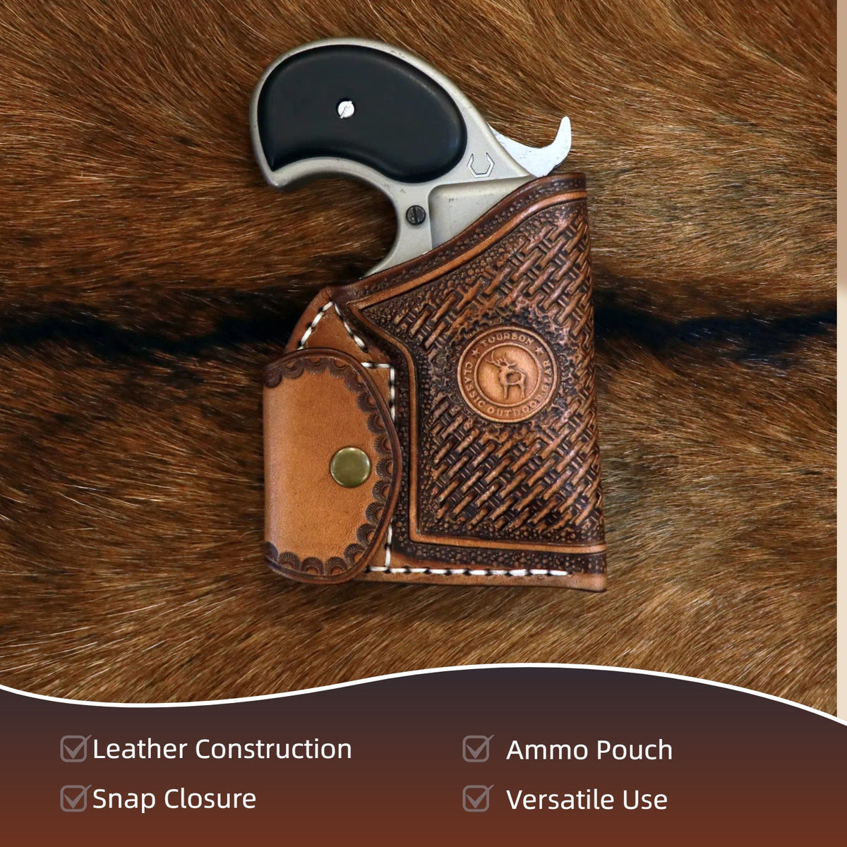 Leather Gun Holster for Mini Revolvers IWB OWB Concealed Carry