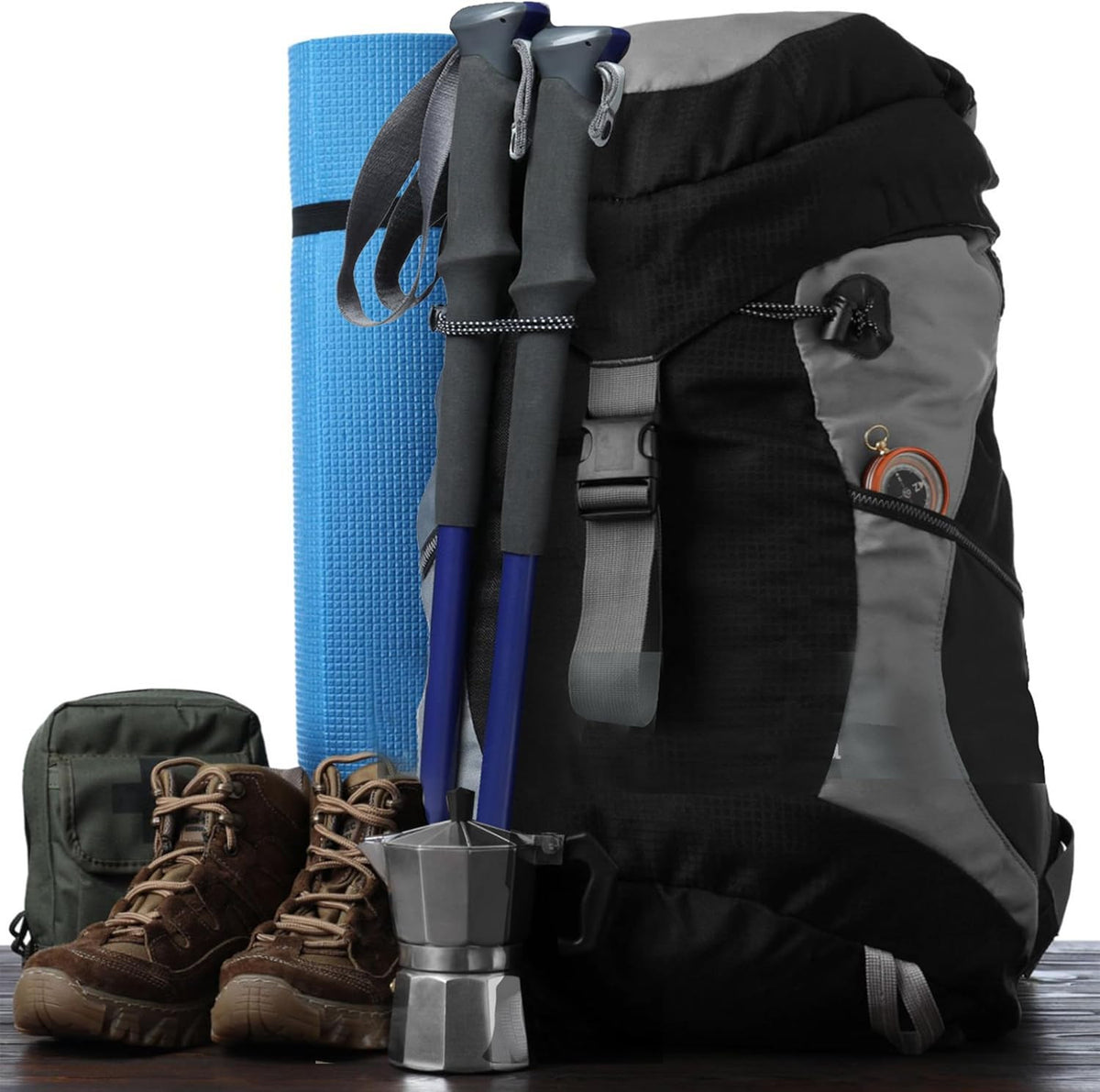 Adjustable Hiking Pole & Trekking Stick Bungee Straps 4 Pack