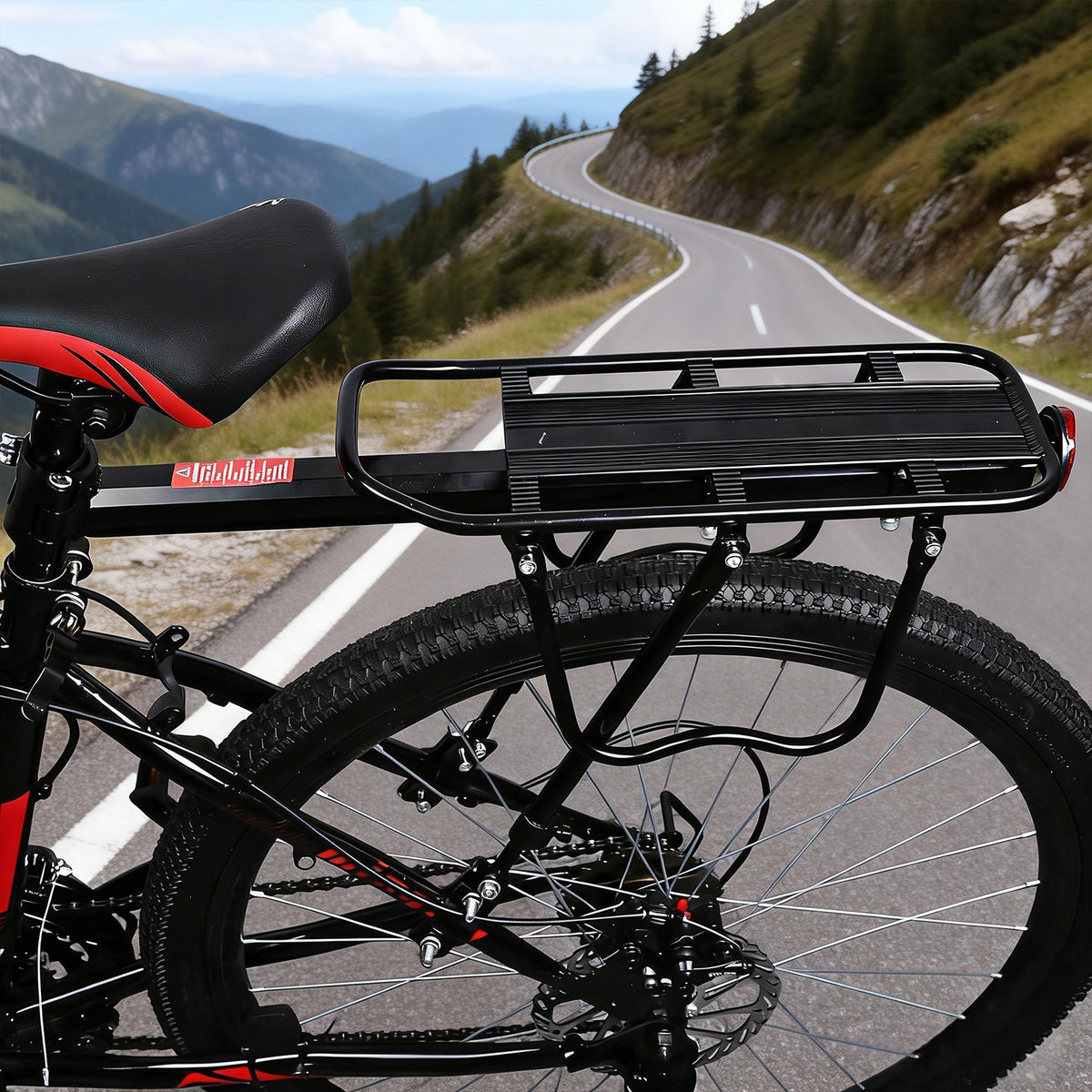 Heavy Duty Bike Rear Rack for 24-27.5 inch Mountain & Road Bikes, Supports 110 lbs