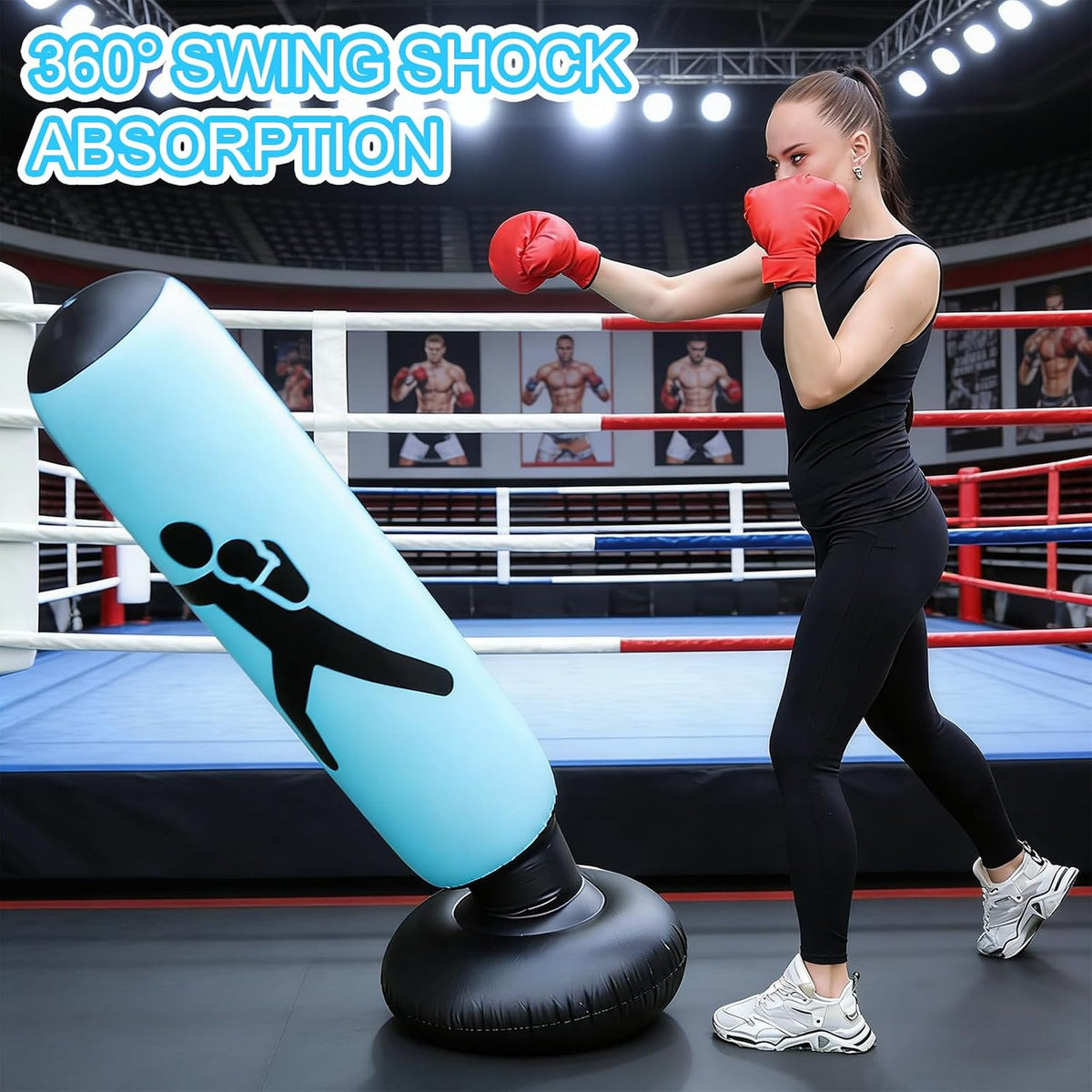 Inflatable Punching Bag for Adults Kids Heavy Duty Boxing & Martial Arts Training