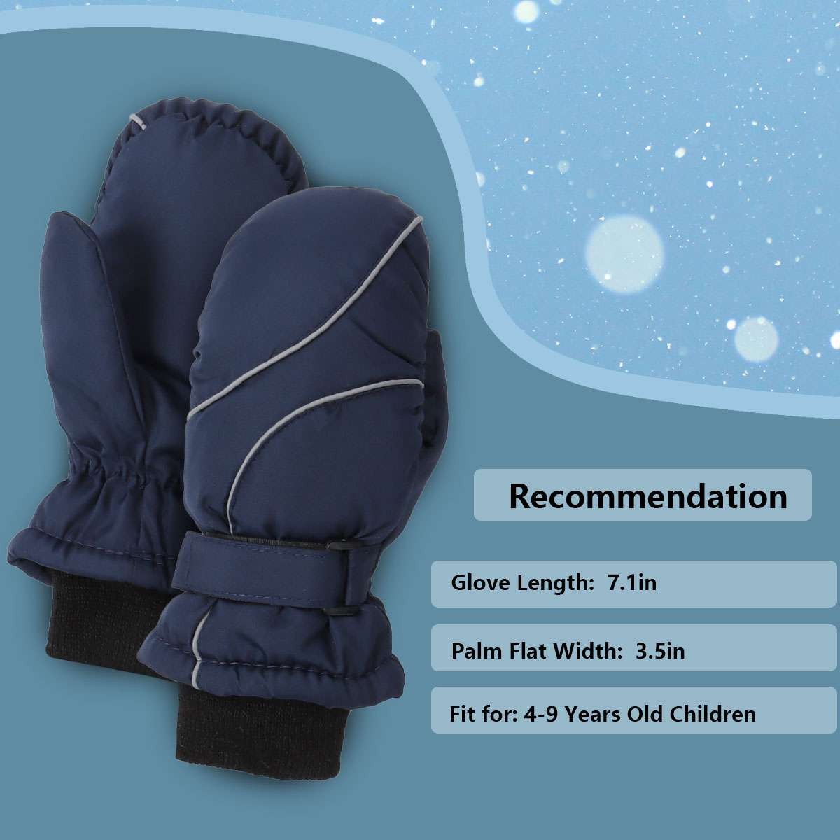 Kids Waterproof Windproof Winter Gloves for Snow and Outdoor Activities