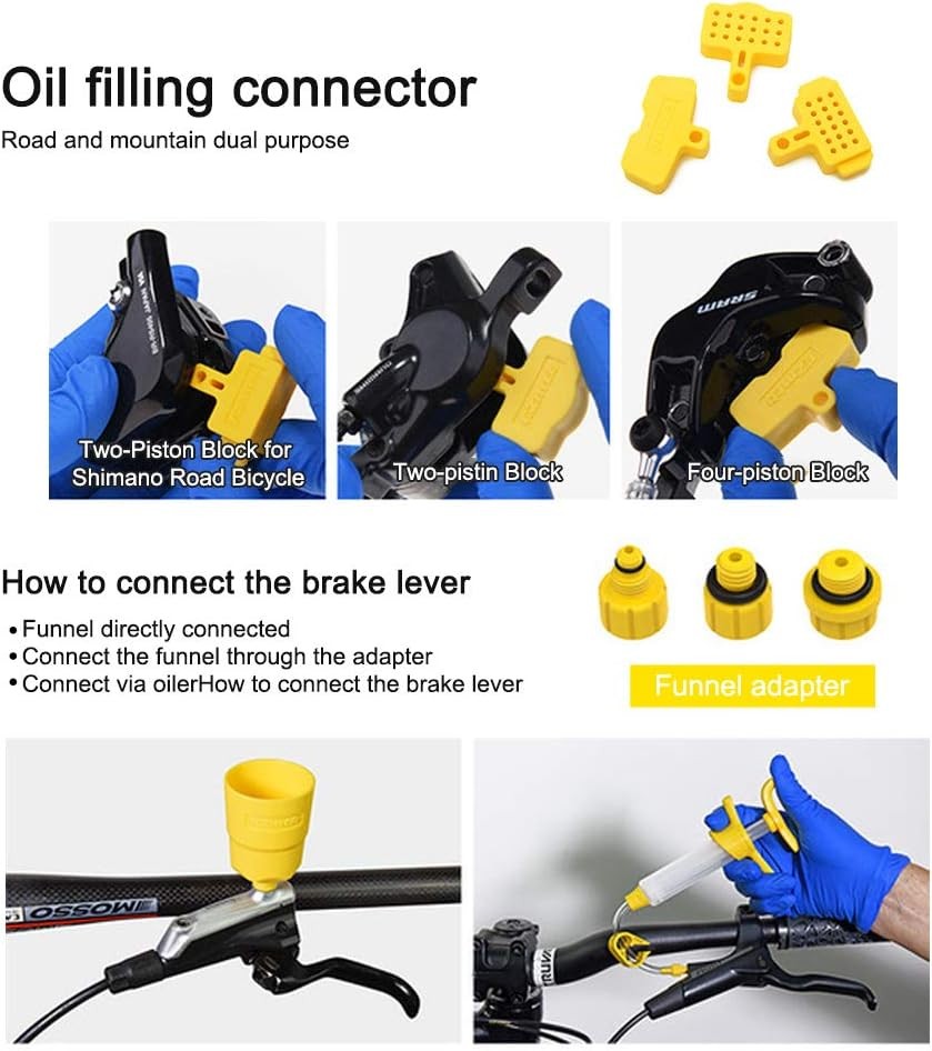 Hydraulic Disc Brake Bleed Kit for Shimano, Tektro, Magura | Bicycle Brake Oil
