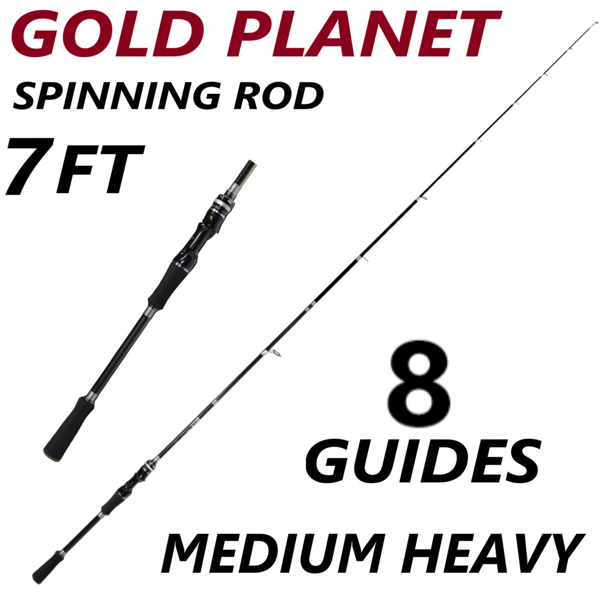 Lightweight Carbon Fiber Spinning & Casting Fishing Rods - Medium Fast Action