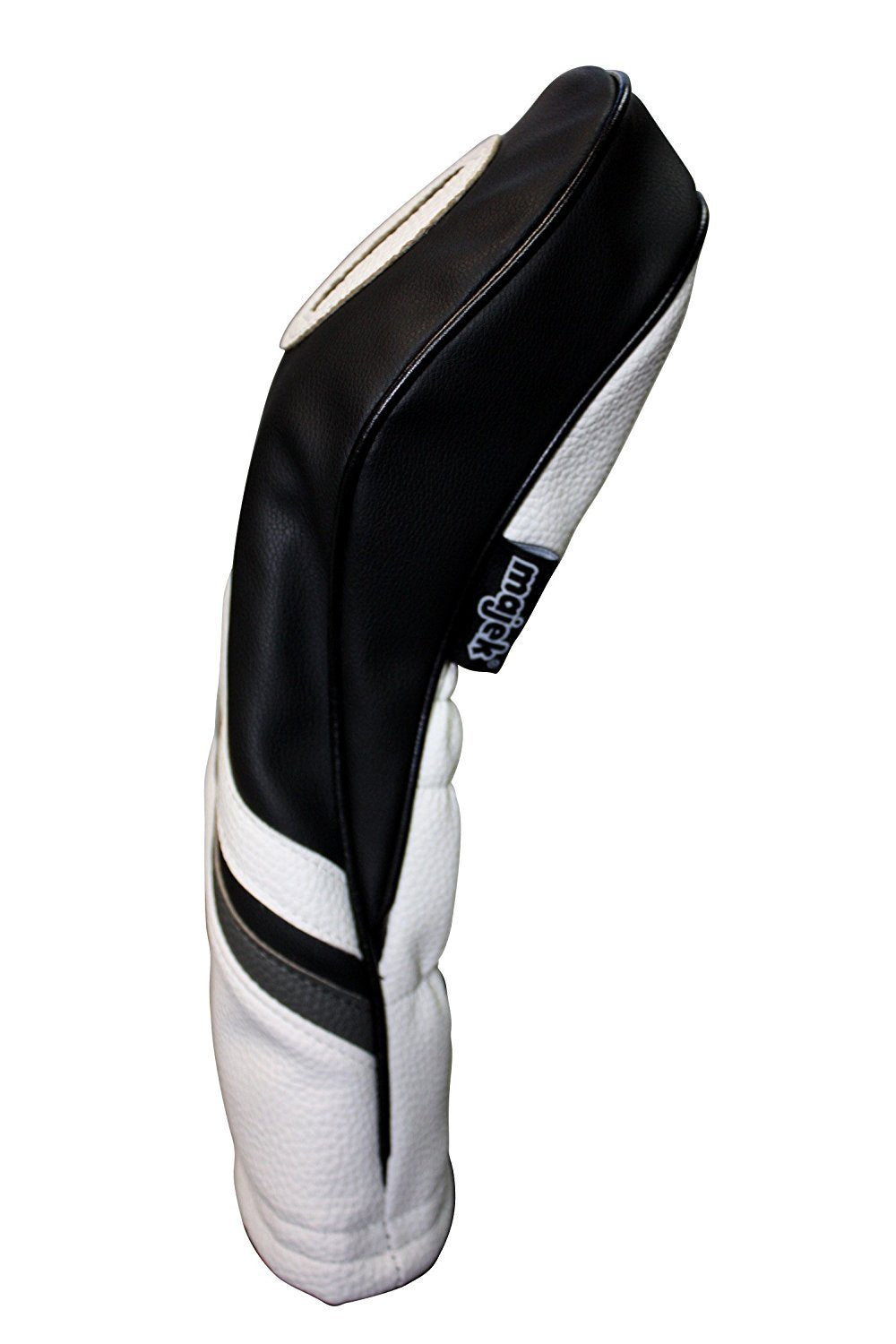 Golf Headcover Set for Driver and Fairway Woods - Black & White Leather Style