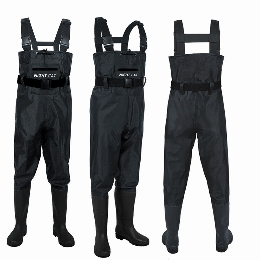 Waterproof Nylon Chest Waders for Fishing and Hunting with Cleated Sole