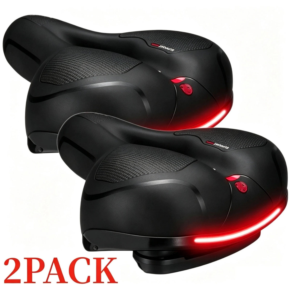Wide Gel Bicycle Saddle Seat Cushion for Comfortable Cycling - 2 Pack