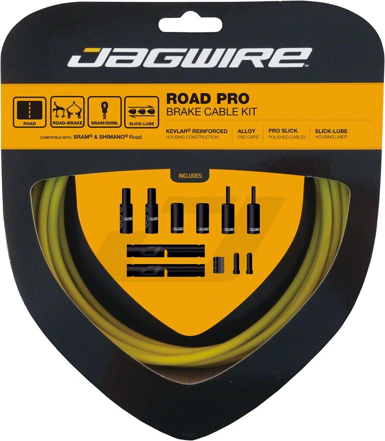 Jagwire Pro Brake Cable Kit for Road Bikes - Fits SRAM & Shimano - All Colors