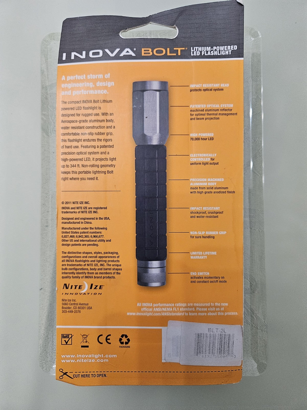 Lithium-Powered LED Flashlight 120 Lumens Portable Outdoor Light