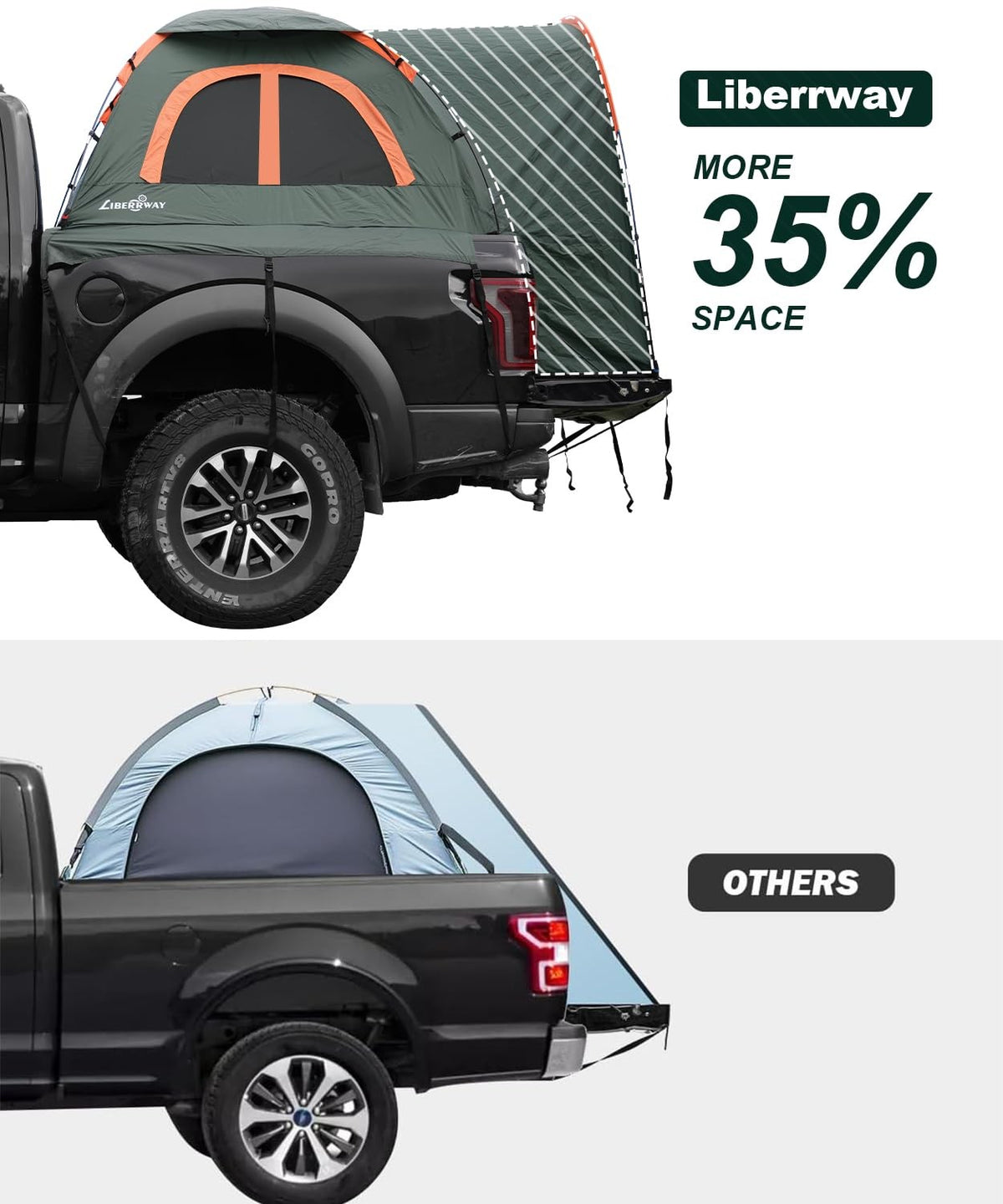 Truck Bed Tent for 2 Persons 5.5-5.8FT Pickup Waterproof Camping Shelter