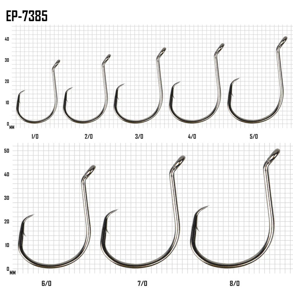 High Carbon Steel Octopus Circle Fishing Hooks - Multiple Sizes & Quantities