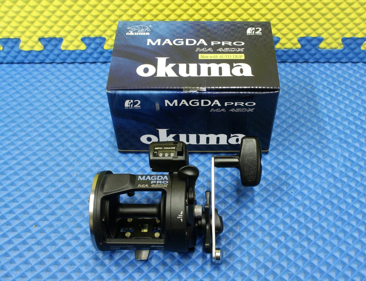 Okuma Magda Pro Line Counter Trolling Reel 2-Pack MA 45DX Saltwater Fishing