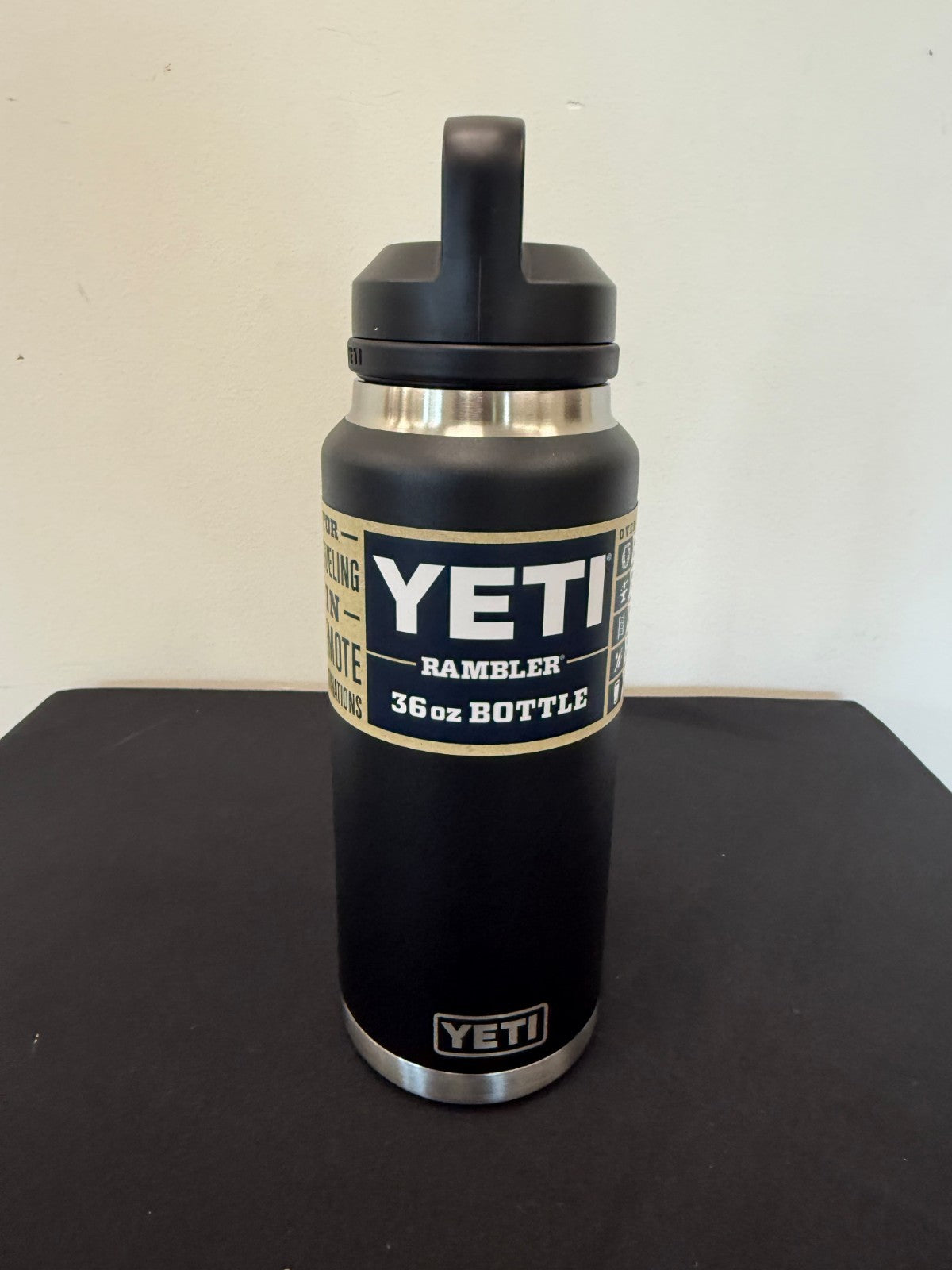 36oz Stainless Steel Water Bottle with Wide Mouth and Handle - Black