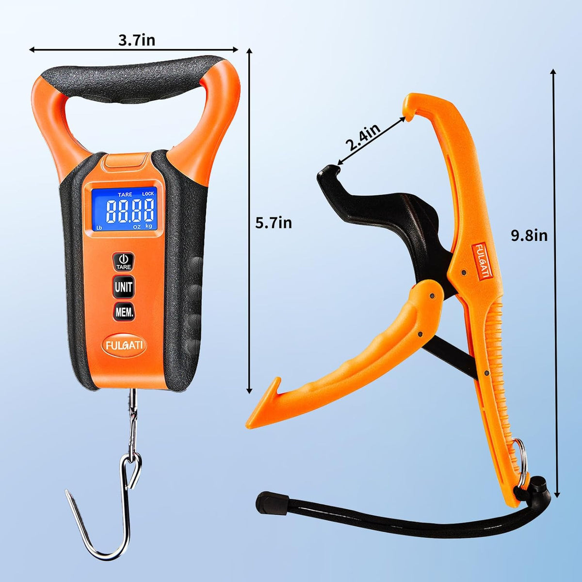 Waterproof Floating Fish Scale 110Lb with Lip Gripper Carry Case
