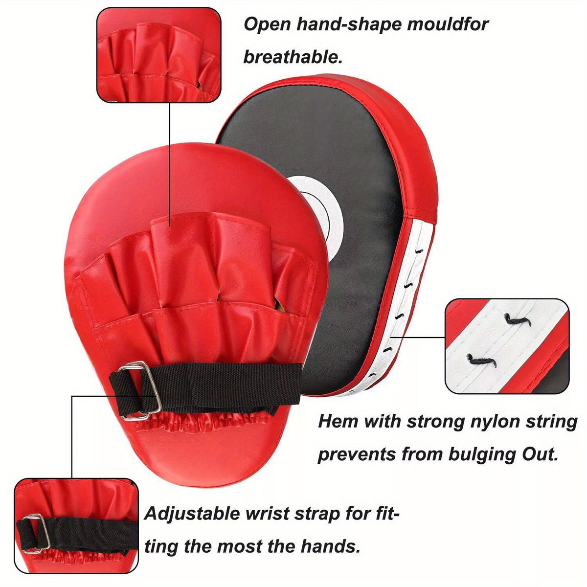 Boxing Hand Target Mitts Pad Adjustable Wrist Strap Foam Punching Trainer