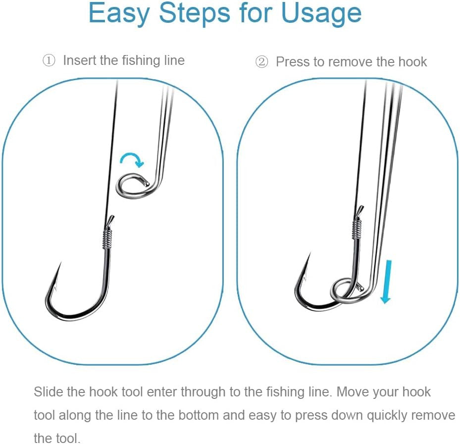 4-Pack Fish Hook Remover Tool with Storage Tube - Safe & Quick Fish Hook Extraction