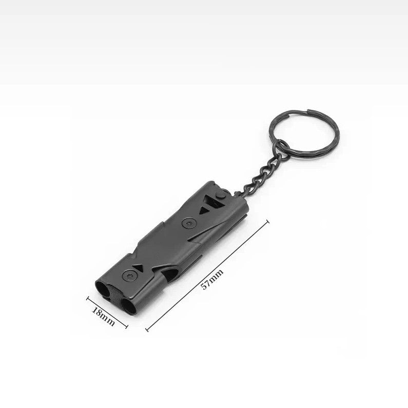 Emergency Survival Whistle 150DB Double Tube Steel Rescue Tool Compact & Loud