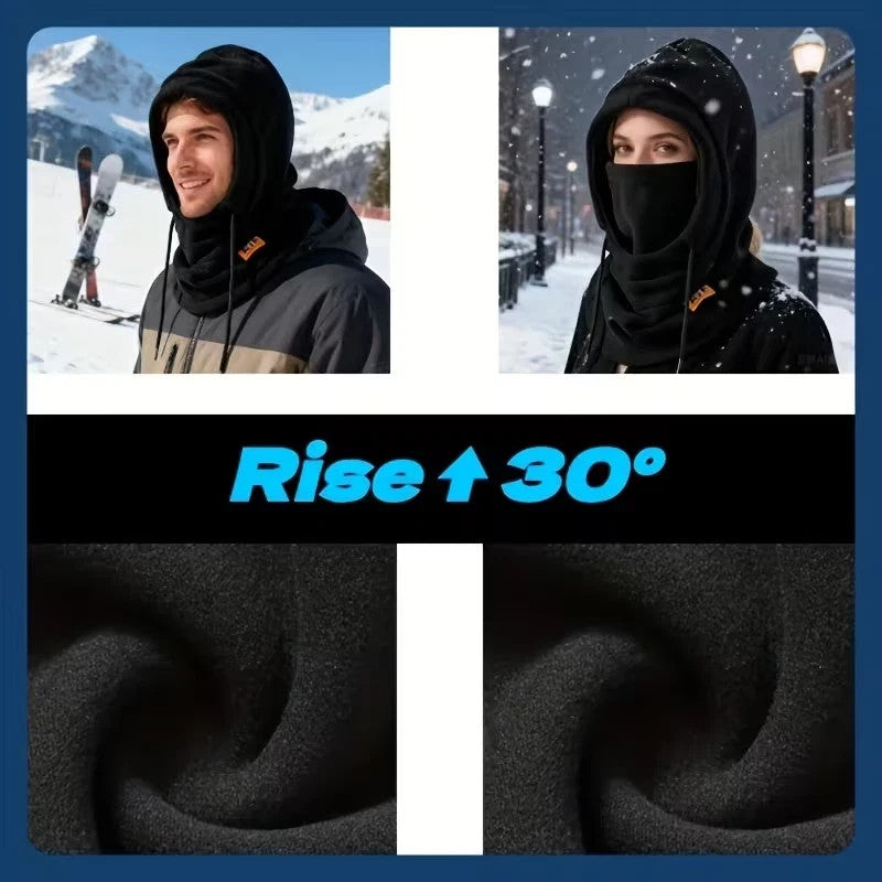 Full Face Ski Mask with Windproof Fleece Neck Warmer for Winter Cold Weather