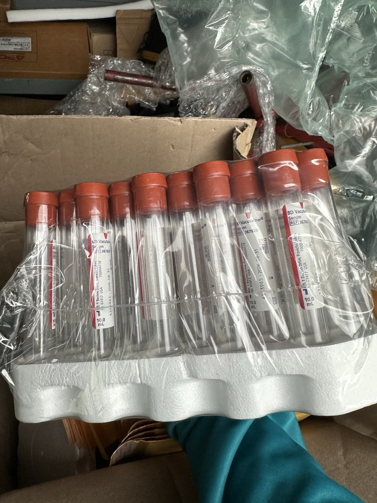 Blood Collection Tubes 10ml Red Top Pack of 100 Medical Laboratory Supplies