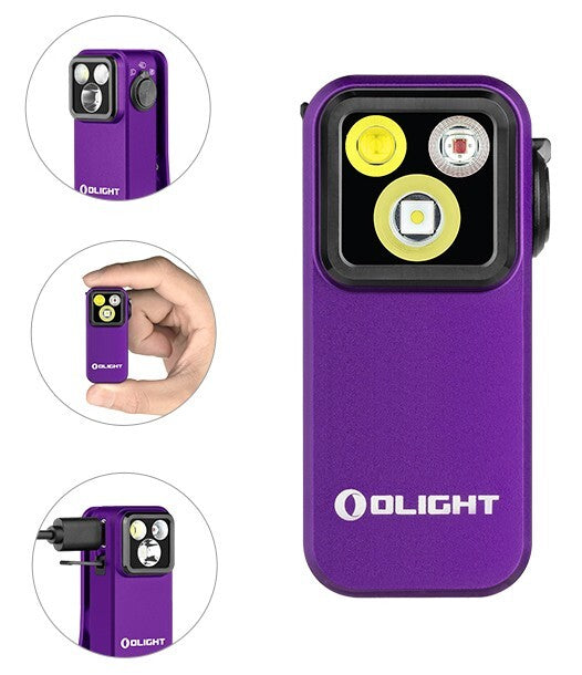 Olight Oclip Pro Compact Clip-On Flashlight with Floodlight, Spotlight & Red Light - 500 Lumens