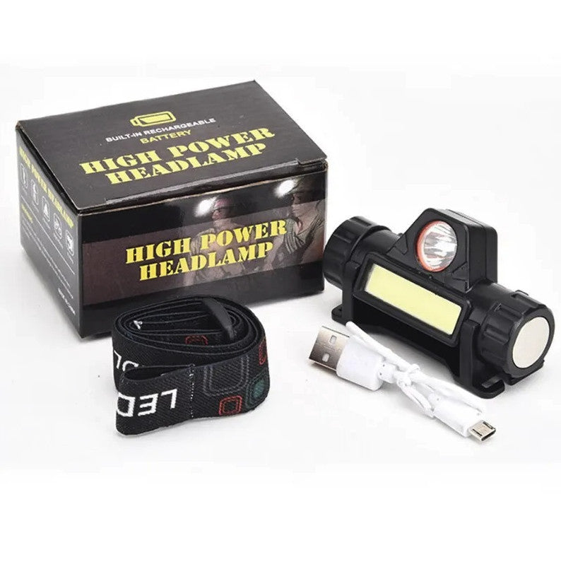 Rechargeable COB LED Headlamp Waterproof Camping Light with Magnetic Base