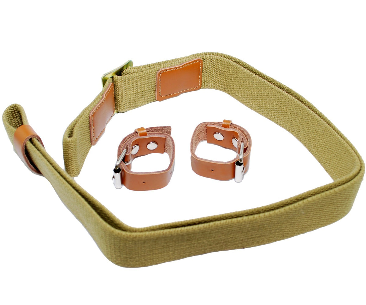 Mosin Nagant Rifle Sling & 5-Round Metal Stripper Clips Combo for M38/M44