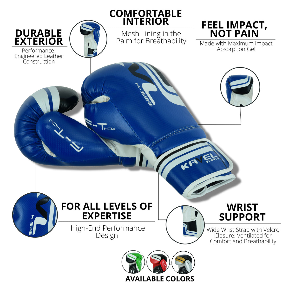 KVL Boxing Gloves for Training & Sparring - Heavy Bag & Kickboxing