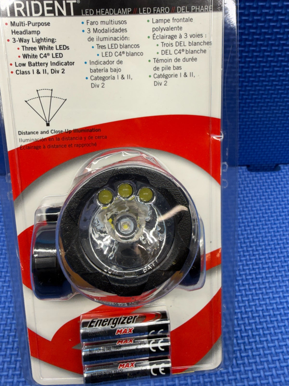 Multi-Purpose LED Headlamp Flashlight with Tilting Head, 80 Lumens